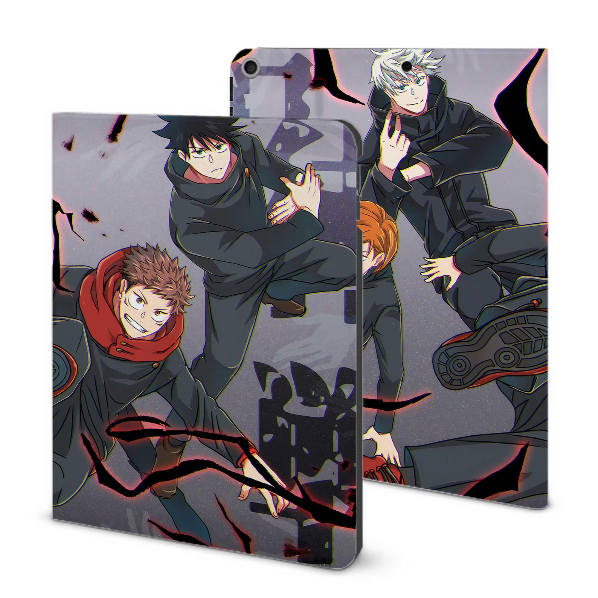 （画像用） 呪術廻戦 Jujutsu Kaisen IPad ケース ブック型 PUレザー TPU 耐衝撃 軽量 薄型 ペン収納なし 全面保護 IPad 各モデル対応